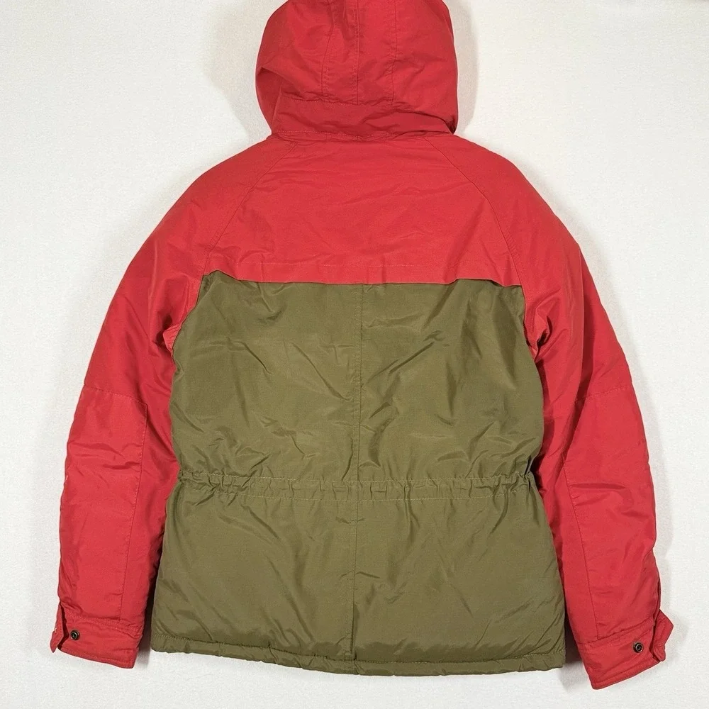 Scotch & Soda Hooded Puffer Jacket Mens S Red Green Sherpa Lined Parka‎